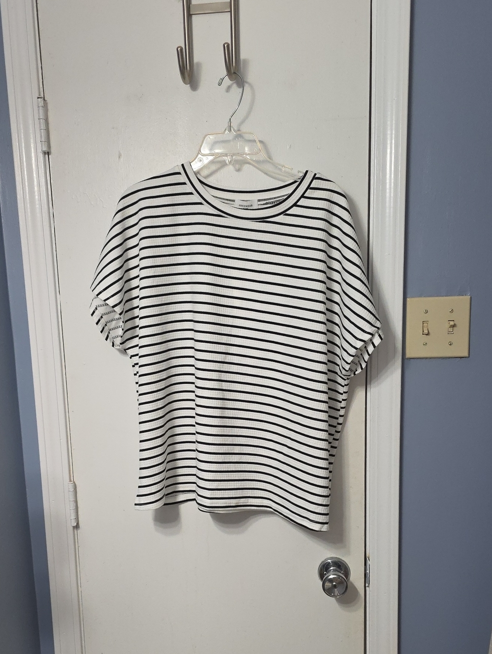 Women's Black & White Striped Short-Sleeve Tee